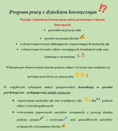 Program pracy z dzieckiem leworęcznym
