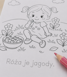 Kolorowanka „Róża je jagody”