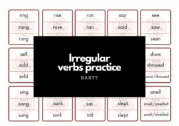 Irregular verbs practice (94 karty) uniwersalny materiał klasy 4-8