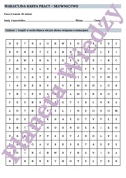 🌞WAKACYJNA KARTA PRACY – SUMMER HOLIDAY - SŁOWNICTWO 🌞- KLASY 4-8 SZKOŁY PODSTAWOWEJ- WYKREŚLANKA, BUDOWANIE ZDAŃ, MIEJSCA+RZECZY+AKTYWNOŚCI WAKACYJNE, CZYTANIE TEKSTU + ODPOWIEDZI