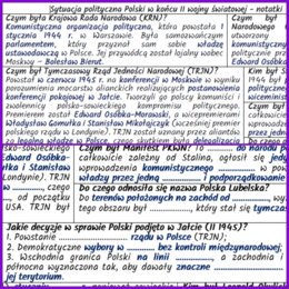 Sytuacja polityczna Polski w końcu II wojny światowej – notatki i karta pracy