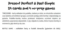 Present Perfect i Past Simple - 24 karty i 4 gry no-prep