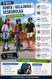 🌞 Bezpieczne Wakacje — nowoczesne plakaty edukacyjne na gazetkę szkolną 🌊🚴⛰️📱
