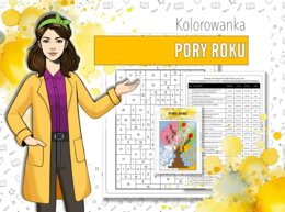 PRZYRODA. Klasa 4. Pory roku.  Kolorowanka naukowa. Karta pracy. Zadanie.