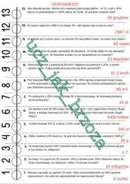 Procenty, zadania tekstowe, klasa 7, sztafeta zadaniowa