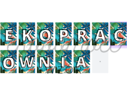 Ekopracownia - napis - baner - girlanda - do wydruku (12x A4)