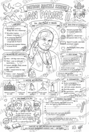JAN PAWEŁ II – patron naszej szkoły: sketchnotka, kolorowanka i karta pracy