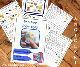 Angielski E8 - countable/uncountable - karta pracy AŻ 6 rozbudowanych zadań + infografika