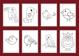 DZIEŃ PTAKÓW – Galeria portretów – kolorowanka – kolorowanki – WIOSNA – biblioteka – świetlica – przedszkole – 49 wersji