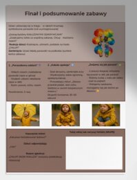 „Skaczące kałuże” – zabawa ruchowa z kartonowymi kałużami.