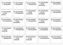 Zakupy mnożenie i dzielenie pisemne szacowanie kalkulator klasa 5, 6, 7