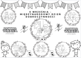 Dobroczynność w małych gestach – gazetka do kolorowania| 20 stron A4 do druku| Idealna dla przedszkolaków i młodszych klas młodszych