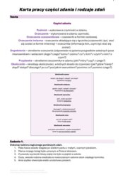 Karta pracy - części zdania, rodzaje zdań