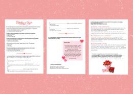 VALENTINE'S DAY:  Egzamin Ósmoklasisty z języka angielskiego na Walentynki  | Arkusz E8 + Answer Key | Poziom A2-B1