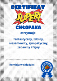 Certyfikat na Dzień Chłopaka