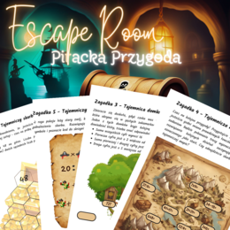 Piracki Escape Room (klasa 2 i 3), dodawanie, odejmowanie, mnożenie, dzielenie, tabliczka mnożenia, łamigłówki, szyfr, koniec roku, początek roku, powrót do szkoły
