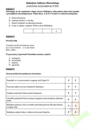 "Balladyna" zadania egzaminacyjne