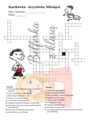 Kartkówka - krzyżówka "Mikołajek"