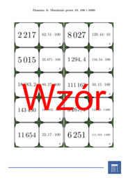 Domino - Mnożenie przez 10, 100 i 1000 | matematyka
