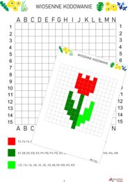 Kodowanki wiosenne, świąteczne, wiosna kodowanie, WIELKANOC- zestaw 6 kart pracy