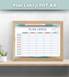 Uroczy Plan Lekcji w formacie A4 – plik PDF