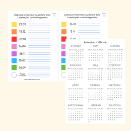 KALENDARZ NA 2026 ROK - odczytywanie dni tygodnia na podstawie dat
