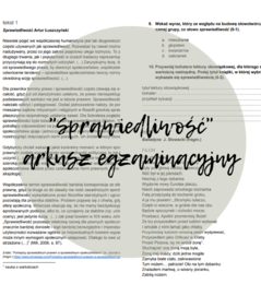 "Sprawiedliwość" arkusz egzaminacyjny
