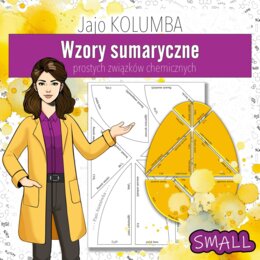 Chemia. Klasa 7. Wzory i nazwy prostych związków chemicznych. Jajo Kolumba. Układanka. Tangram. Puzzle. Karta pracy. Zadanie. Zagadka. Wielkanocna/wiosenna karta pracy.