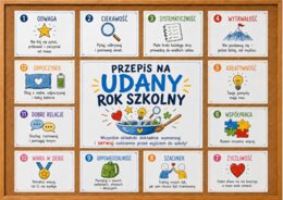 PRZEPIS NA UDANY ROK SZKOLNY - (zestaw materiałów, gazetka motywująca)