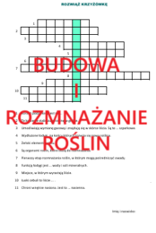 Budowa i rozmnażanie roślin - krzyżówka