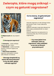 Plansze edukacyjne. Ochrona przyrody. Ekosystemy. Rola ekologii. Gatunki zagrożone.