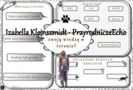 Karta pracy „Jak wykorzystać swoją wiedzę w terenie?” wykonana w power point do edycji. Przyroda 4, „Na wycieczce” na podstawie wydawnictwa WSiP