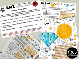 Matematyczne wyzwanie Lwi Skarb - dziesiątkowy system pozycyjny, system dziesiątkowy, duże liczby, rachunki pamięciowe, porównywanie liczb naturalnych.