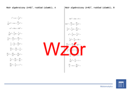 Wzór algebraiczny (A+B)^2, rozkład (ułamki) | matematyka, algebra | 26 kolumn