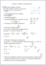 Odcinki w układzie współrzędnych - notatka