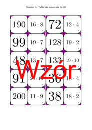 Domino - Tabliczka mnożenia do 20 | matematyka