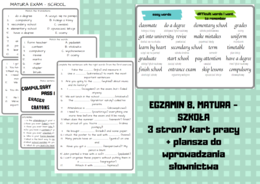 Słownictwo - szkoła- EGZAMIN 8, MATURA