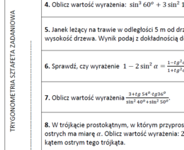 Trygonometria Sztafeta zadaniowa