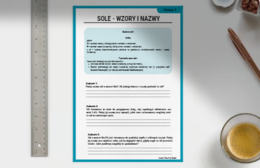 Chemia. Klasa 8. Karta pracy. Sole - wzory i nazwy.