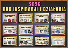 2026 - ROK INSPIRACJI I DZIAŁANIA - gazetka motywacyjna dla uczniów - 25 haseł motywacyjnych