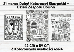 Kolorowanka na 21 Marca – Dzień Kolorowej Skarpetki Dzień Zespołu Downa
