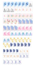 Miesiące - napis na gazetkę girlanda