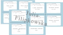 Present Simple/ Karty do mówienia/ Mówienie/ Speaking/ Zestaw/ Pakiet/ Konwersacje/ Klasy 4-8/ Klasy 4-6/ Klasy 6-8/ SP/ Warm-up/ Rozgrzewka/ Speaking cards/ Gramatyka/ Grammar/ Speaking cards grammar/ Grammar cards/ E8