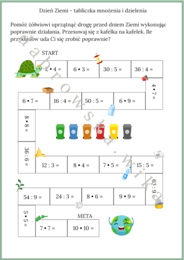 Dzień Ziemi - tabliczka mnożenia