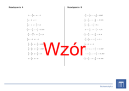 Równania liniowe (ułamki), przekształcenia równoważne (mnożenie, dzielenie) | matematyka, algebra | 26 kolumn