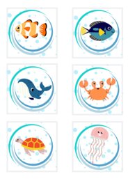 ZNACZKI PRZEDSZKOLNE. ZWIERZĘTA MORSKIE. CZĘŚĆ I.