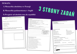 PROMOCJA!! Karta pracy: Od absolutyzmu do monarchii parlamentarnej – klasa 6 | historia XVII w. |