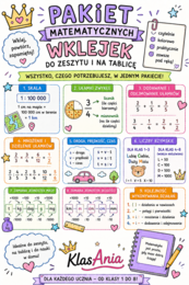 Pakiet matematycznych wklejek do zeszytu i na tablicę