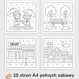 Kolorowanka „Deszczowe miasto”