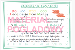 Liczby rzymskie - notatka + gra Czarny Piotruś kl. 4